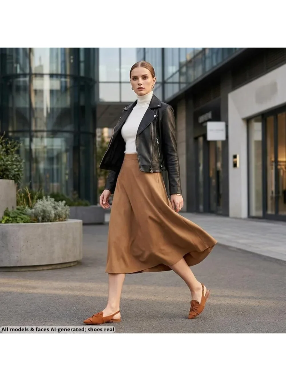 Women's Brown Ankle Strap Comfortable Pointed Toe Slip-On Knit Ballet Flat Shoes